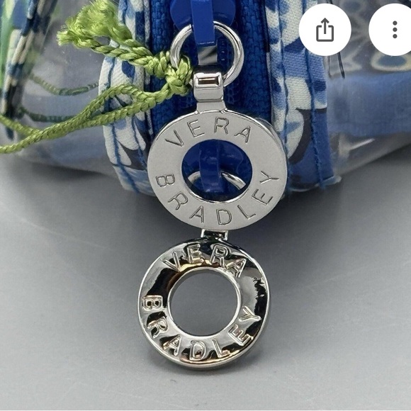 Vera Bradley Blue Lagoon Little Seashell Makeup Bag - Picture 6 of 14